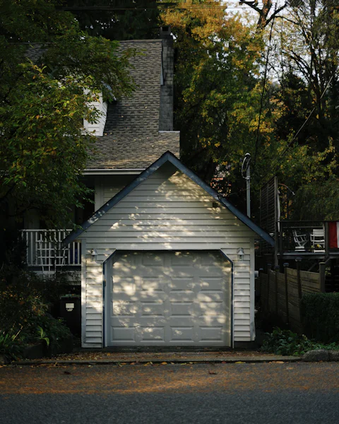 A residential garage door